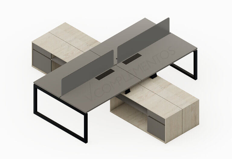 ISLA PUESTO CON CREDENZA - SOPORTE EN O