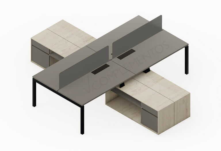 ISLA PUESTO CON CREDENZA - SOPORTE EN U