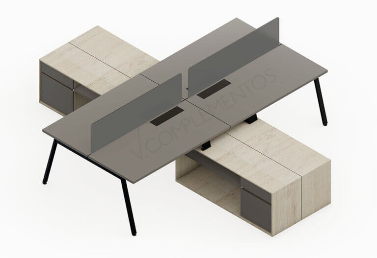 ISLA PUESTO CON CREDENZA - SOPORTE LITE